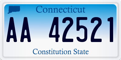 CT license plate AA42521