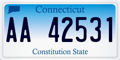 CT license plate AA42531