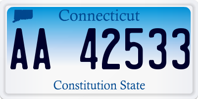 CT license plate AA42533