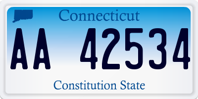 CT license plate AA42534