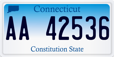 CT license plate AA42536