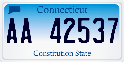 CT license plate AA42537