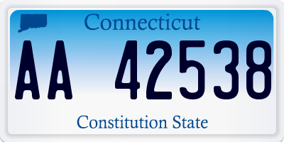 CT license plate AA42538