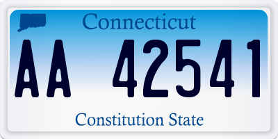 CT license plate AA42541