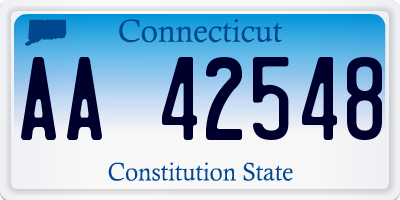 CT license plate AA42548