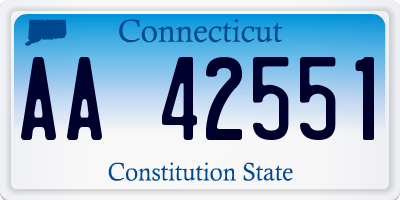 CT license plate AA42551