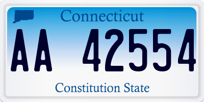 CT license plate AA42554