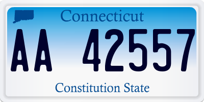 CT license plate AA42557