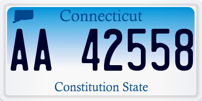 CT license plate AA42558