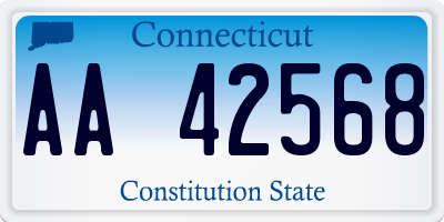 CT license plate AA42568