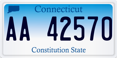 CT license plate AA42570
