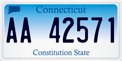 CT license plate AA42571