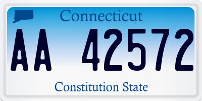 CT license plate AA42572