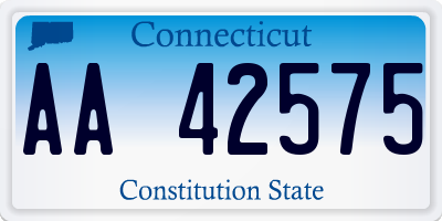 CT license plate AA42575