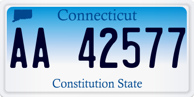 CT license plate AA42577