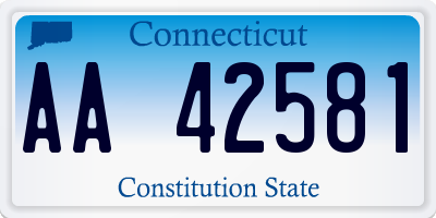 CT license plate AA42581