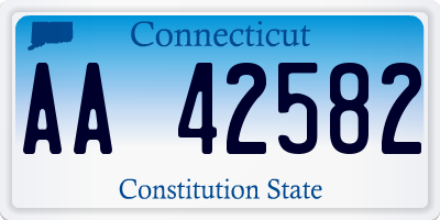 CT license plate AA42582