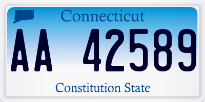 CT license plate AA42589