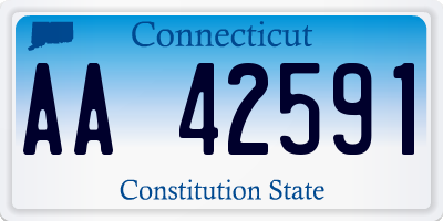 CT license plate AA42591