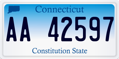 CT license plate AA42597