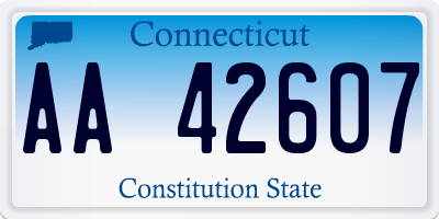 CT license plate AA42607