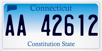 CT license plate AA42612