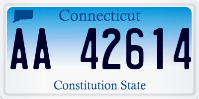 CT license plate AA42614