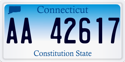 CT license plate AA42617