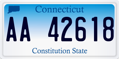 CT license plate AA42618