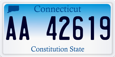 CT license plate AA42619