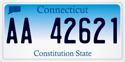 CT license plate AA42621