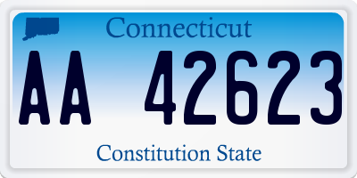 CT license plate AA42623