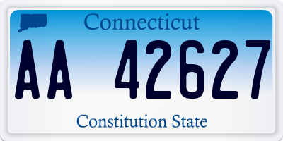 CT license plate AA42627