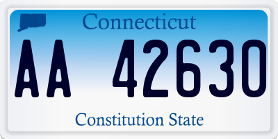 CT license plate AA42630