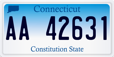 CT license plate AA42631