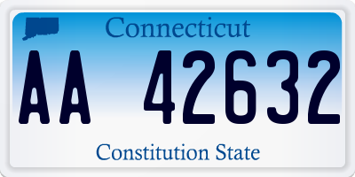 CT license plate AA42632