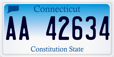 CT license plate AA42634