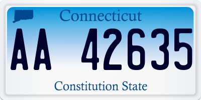 CT license plate AA42635