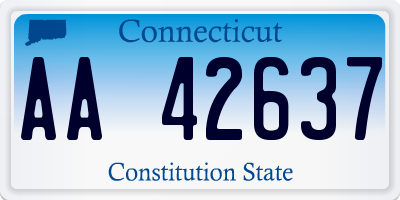 CT license plate AA42637