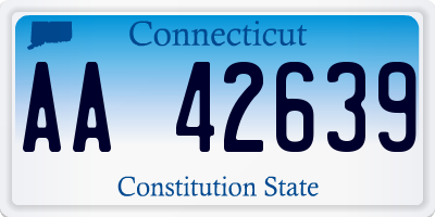 CT license plate AA42639