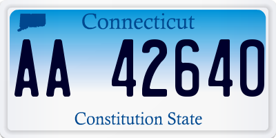 CT license plate AA42640