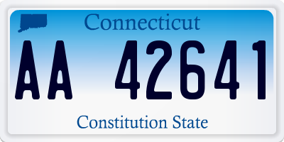 CT license plate AA42641