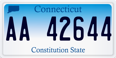 CT license plate AA42644