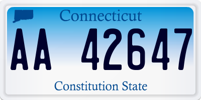 CT license plate AA42647