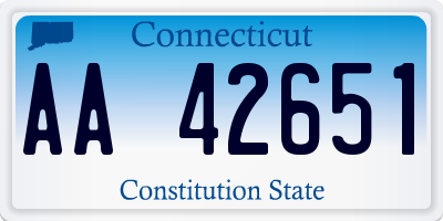 CT license plate AA42651