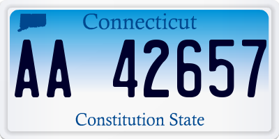 CT license plate AA42657