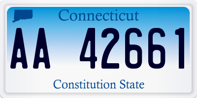 CT license plate AA42661