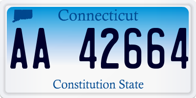 CT license plate AA42664