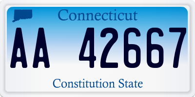 CT license plate AA42667