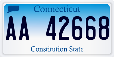 CT license plate AA42668